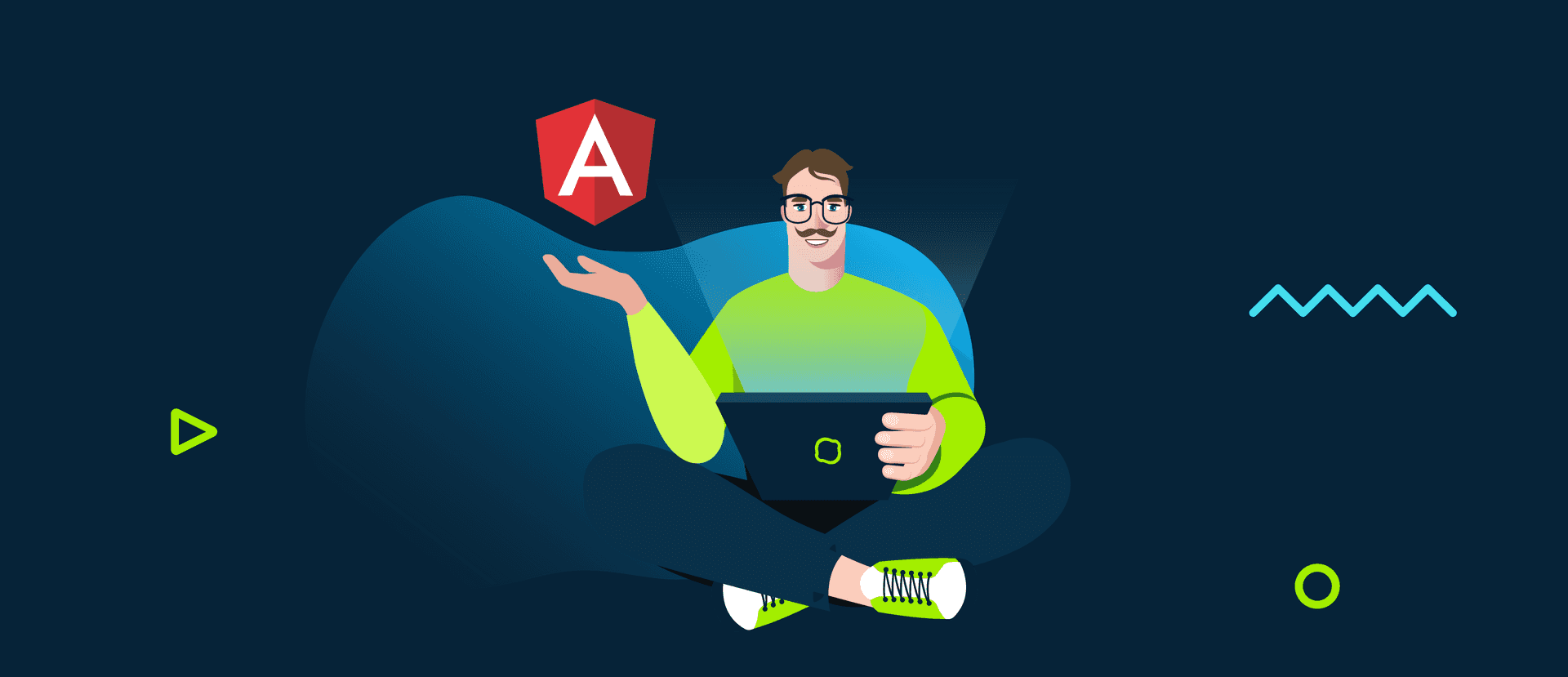 Thumbnail of an article about Angular component state management -  how to do it with RxAngular and NgRx